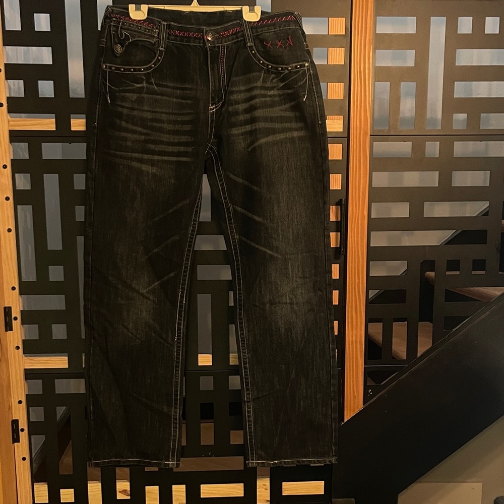 Ak:cess Men’s Jeans with Red Stitching